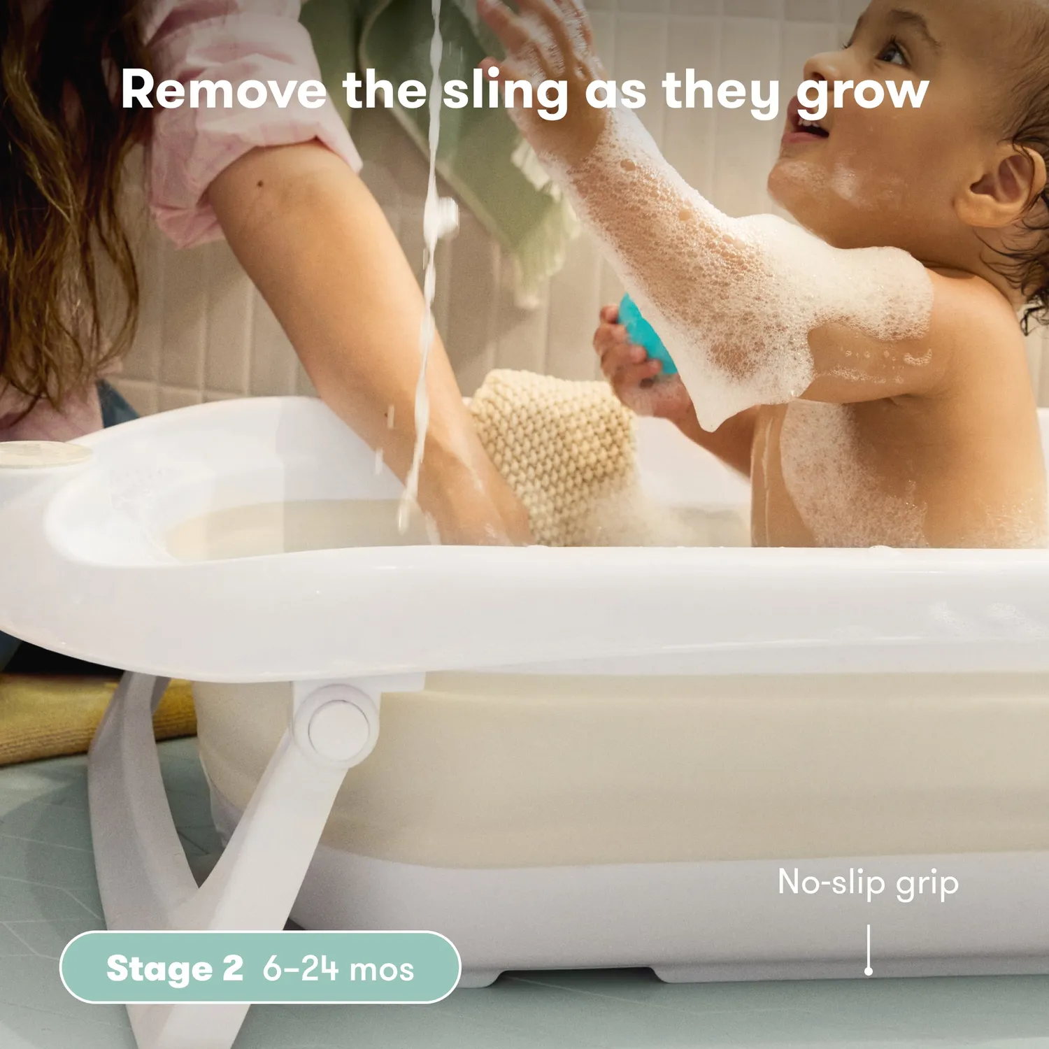 Frida Baby Faltbare Babybadewanne 2-in-1 Creme 0-24 Monate
