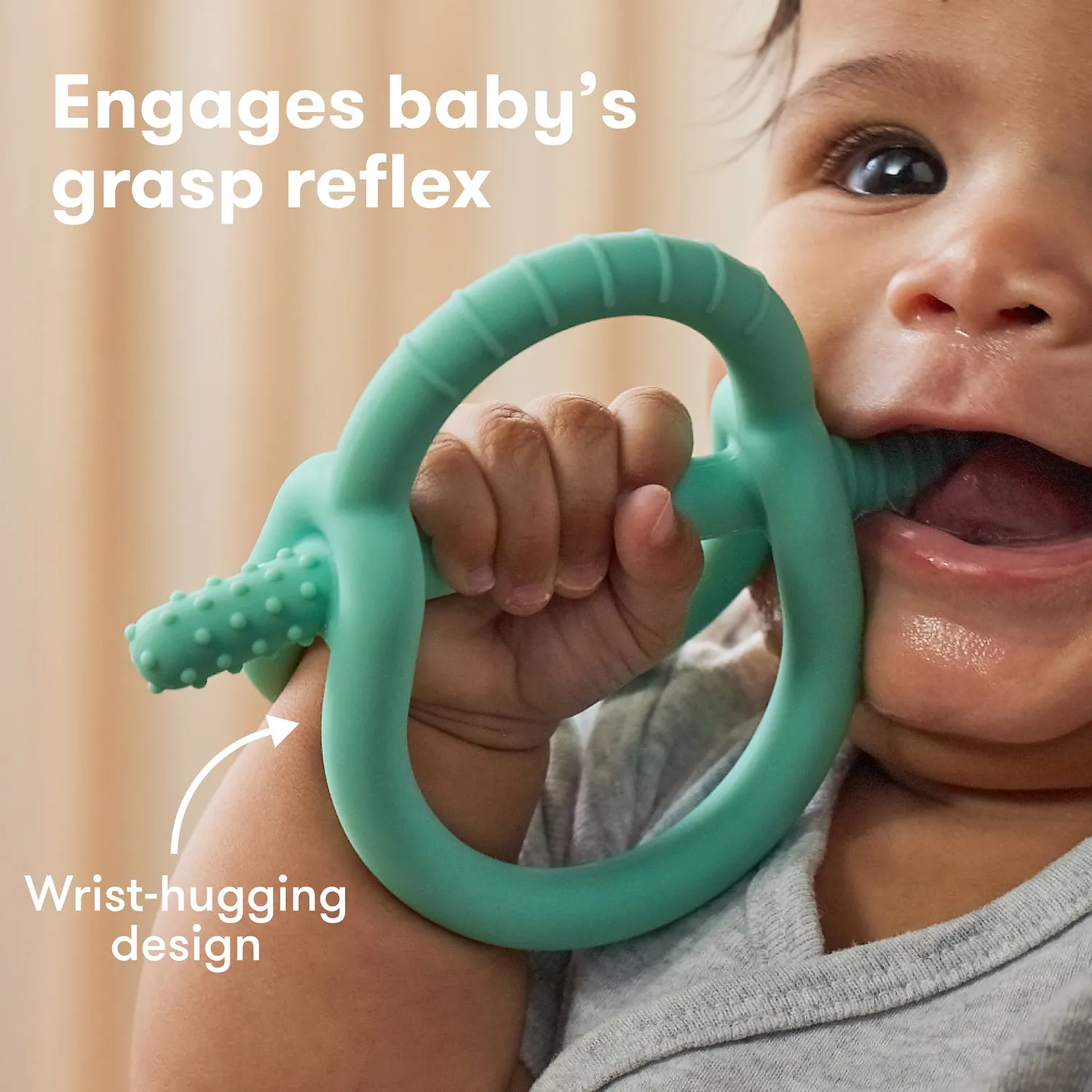 NoseFrida Get-A-Grip Beissring Petrol Silikon