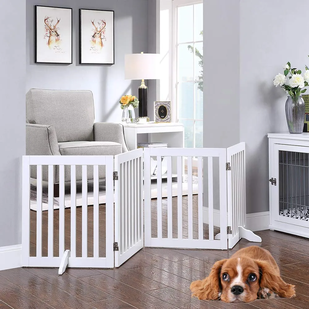 unipaws Absperrgitter Weiß 204 cm 4-teilig 61 cm hoch
