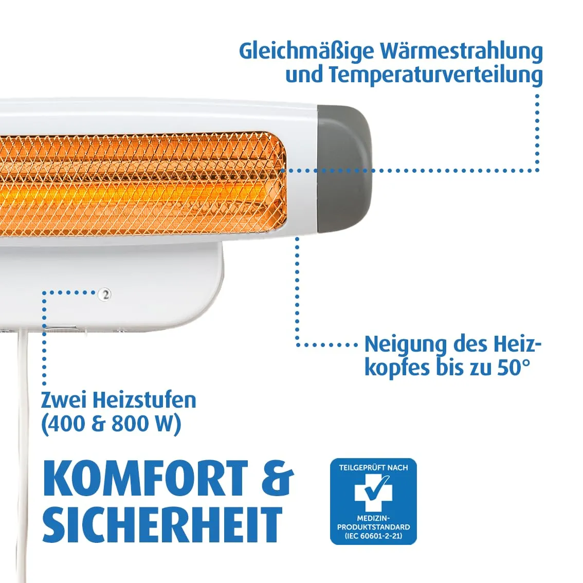 reer FeelWell Wickeltischstrahler 2 Heizstufen