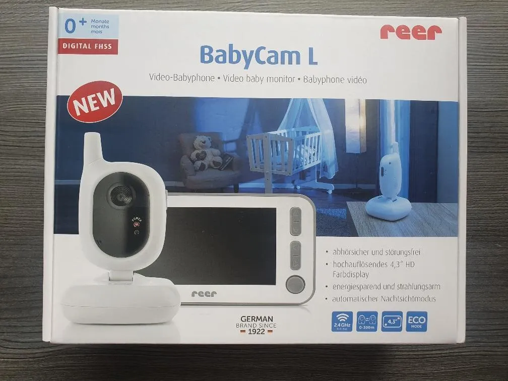 reer 80440 BabyCam XL Video-Babyphone weiß 4,3 Zoll