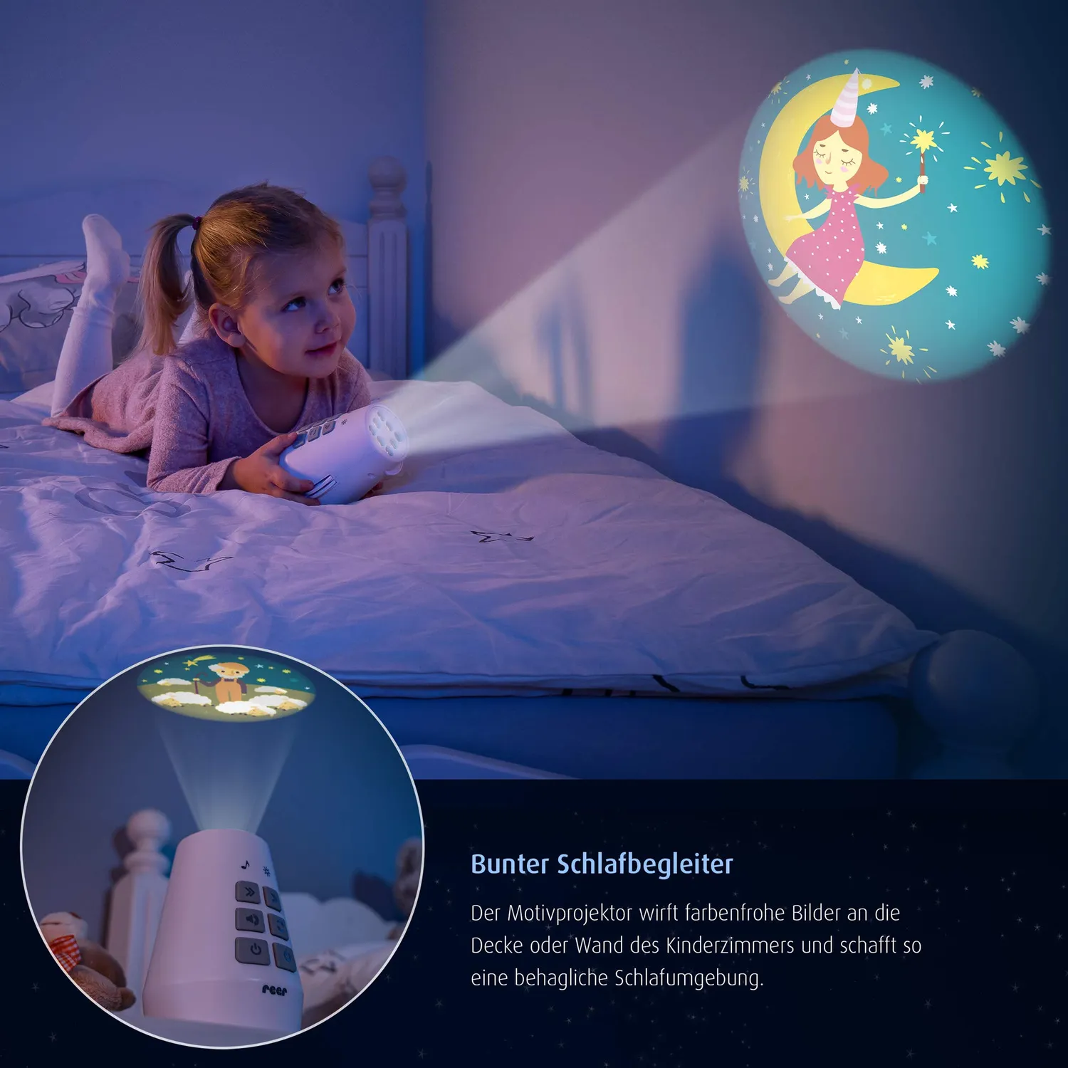 Reer DreamBeam Motivprojektor weiß mit 24 Bildern