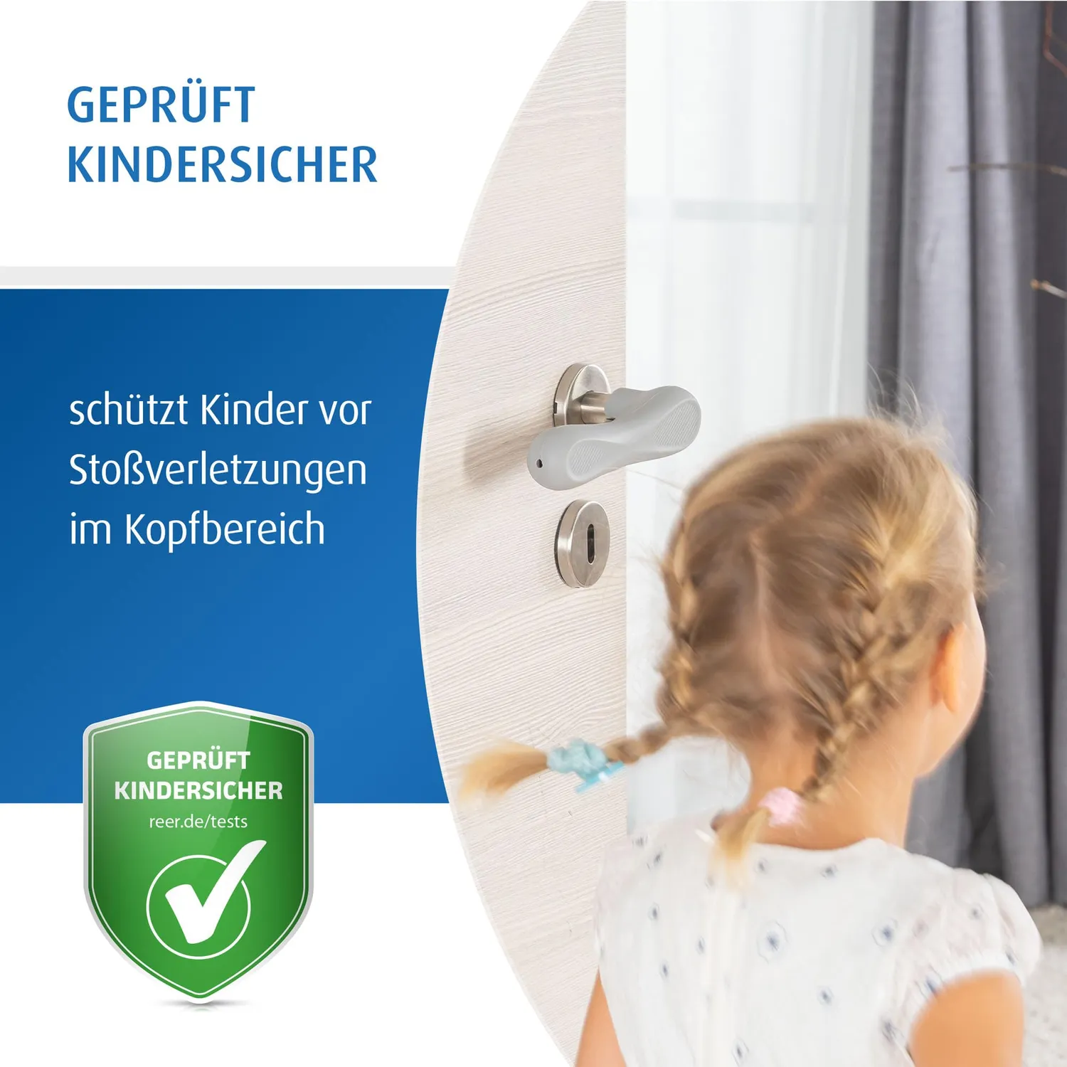 reer HandleGuard Türgriffschutz 4 Stück Silikon Grau