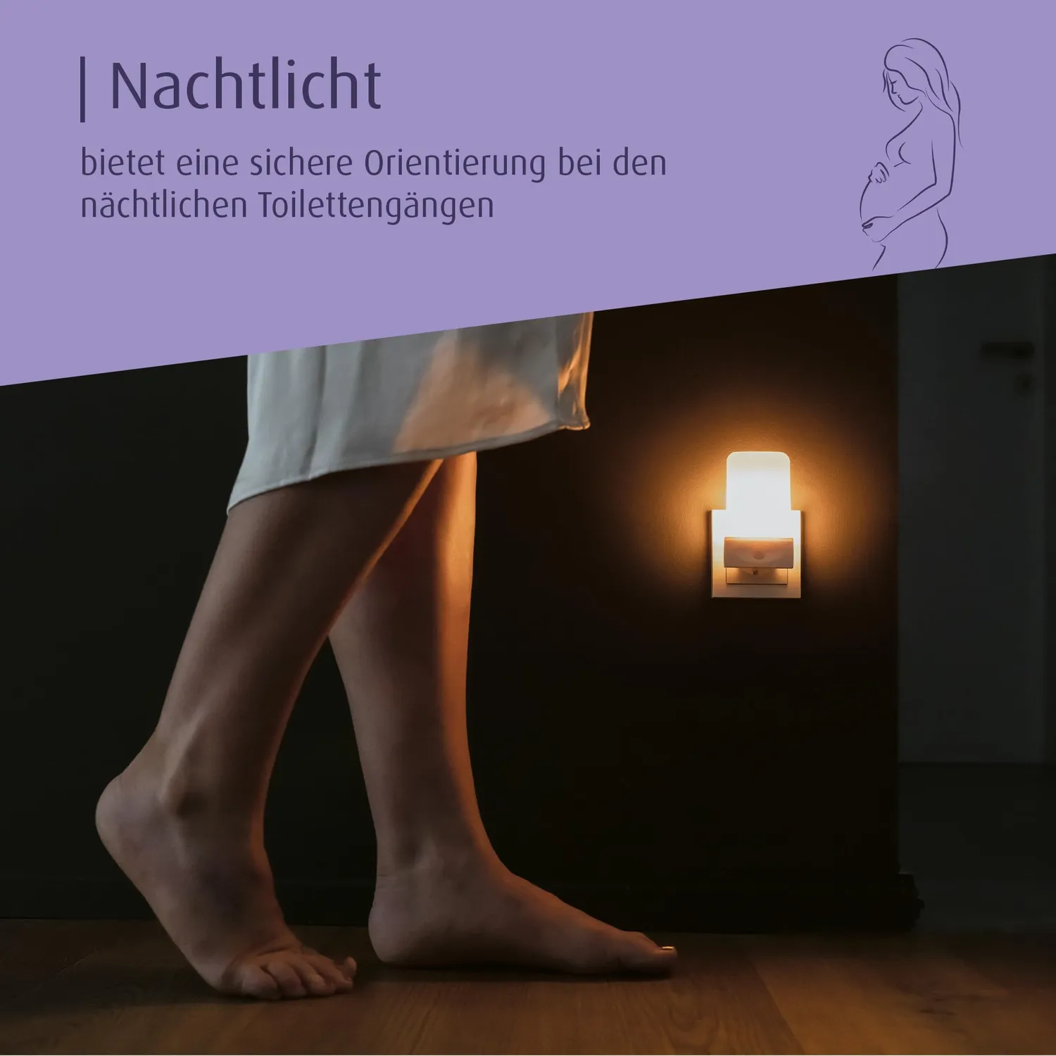 Reer Nachtlicht Bewegungssensor warmweiß Steckdosenlicht
