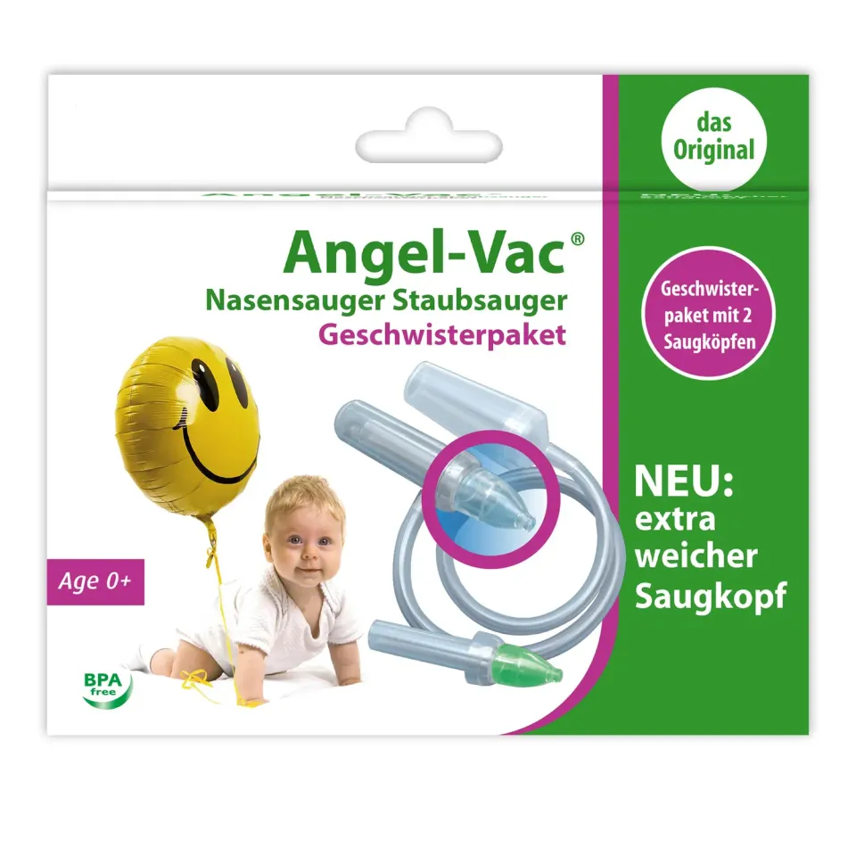 Angel-Vac Nasensauger Geschwisterpaket Staubsauger 2 Köpfe sanft