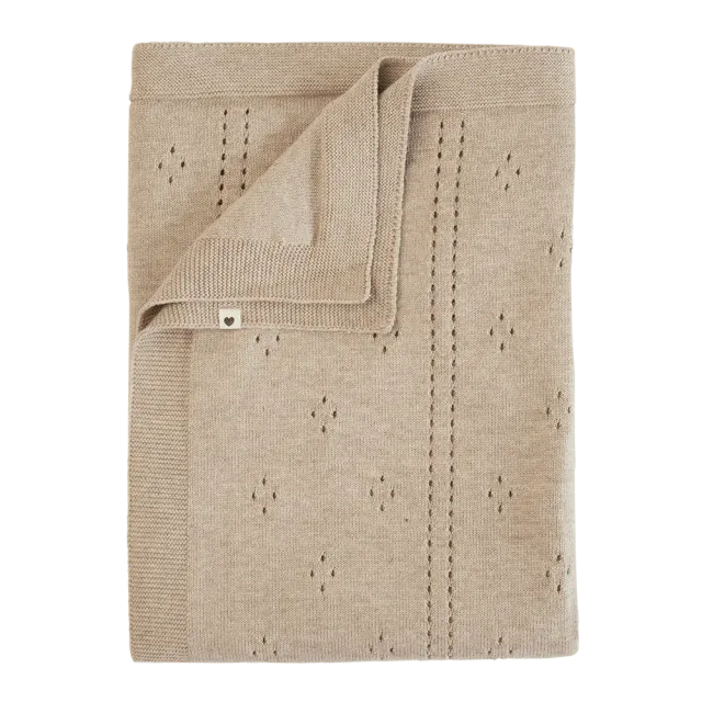 BIBS Knitted Blanket Pointelle Babydecke 70x100 Vanilla Bio