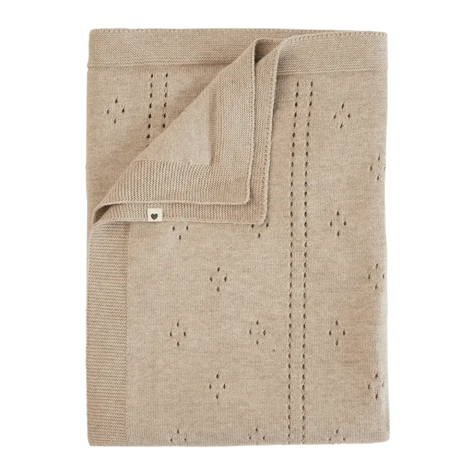 BIBS Knitted Blanket Pointelle Babydecke 70x100 Vanilla Bio