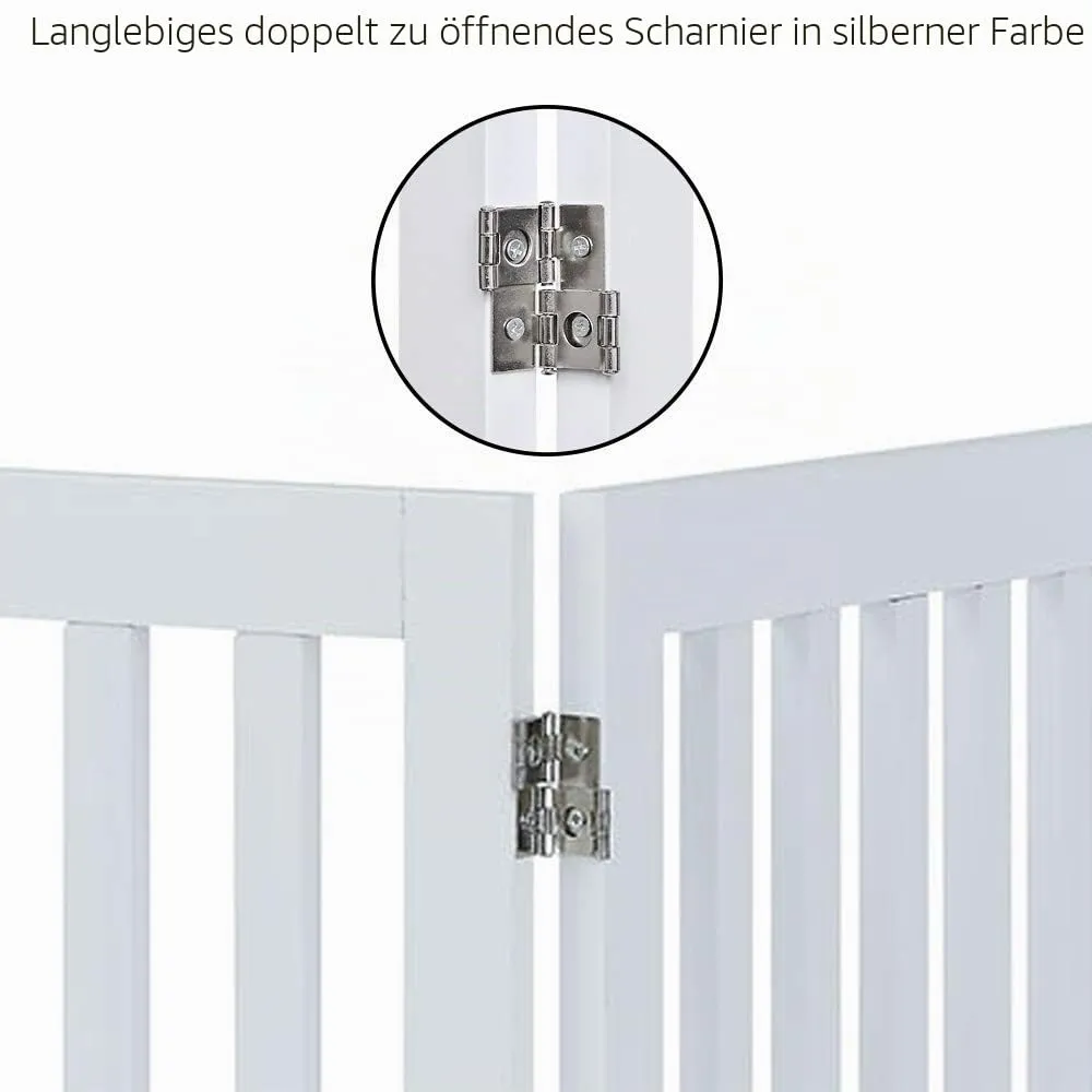 unipaws Absperrgitter Weiß 204 cm 4-teilig 61 cm hoch