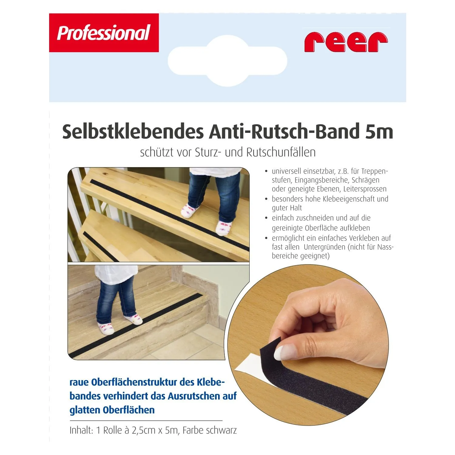 reer 80135 Anti-Rutsch Band selbstklebend 2,5 cm x 5 m