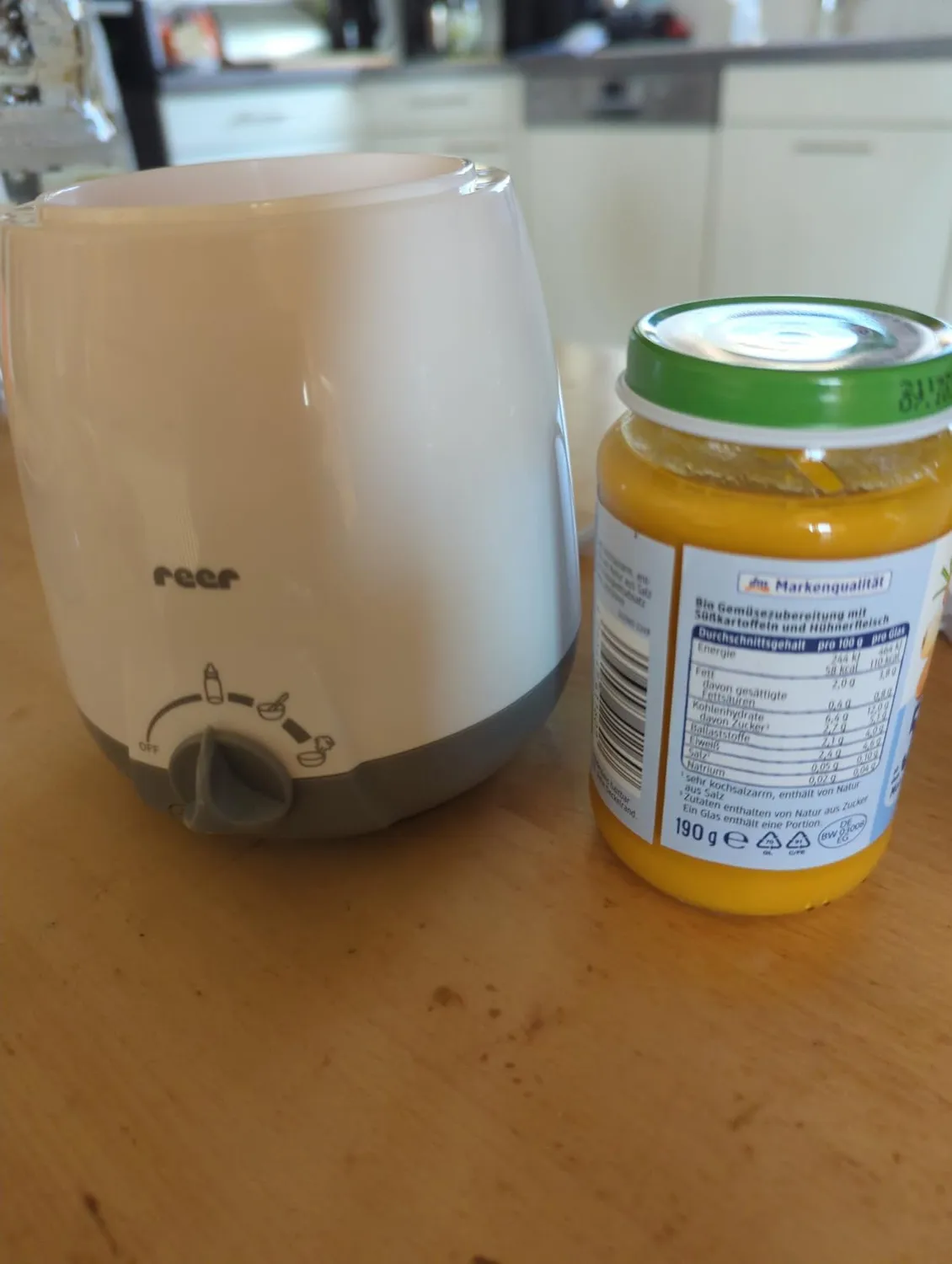 reer Simply Hot Flaschenwärmer Weiß Grau Wasserbad
