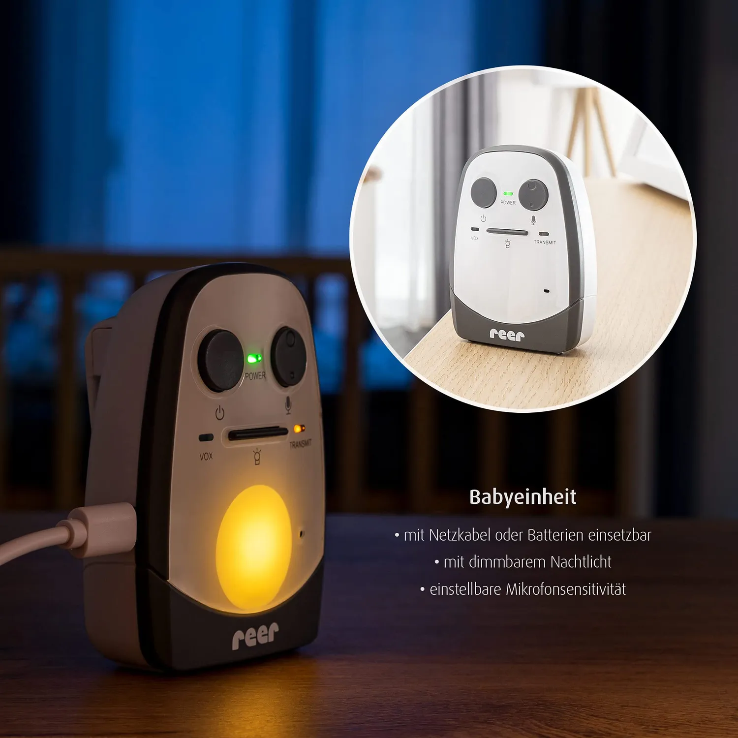 Reer Cosmo 50150 Babyphone Gegensprechfunktion 600 m weiß