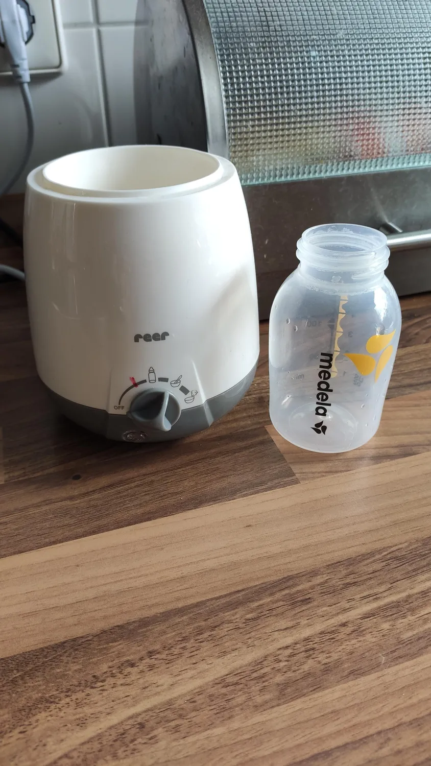reer Simply Hot Flaschenwärmer Weiß Grau Wasserbad