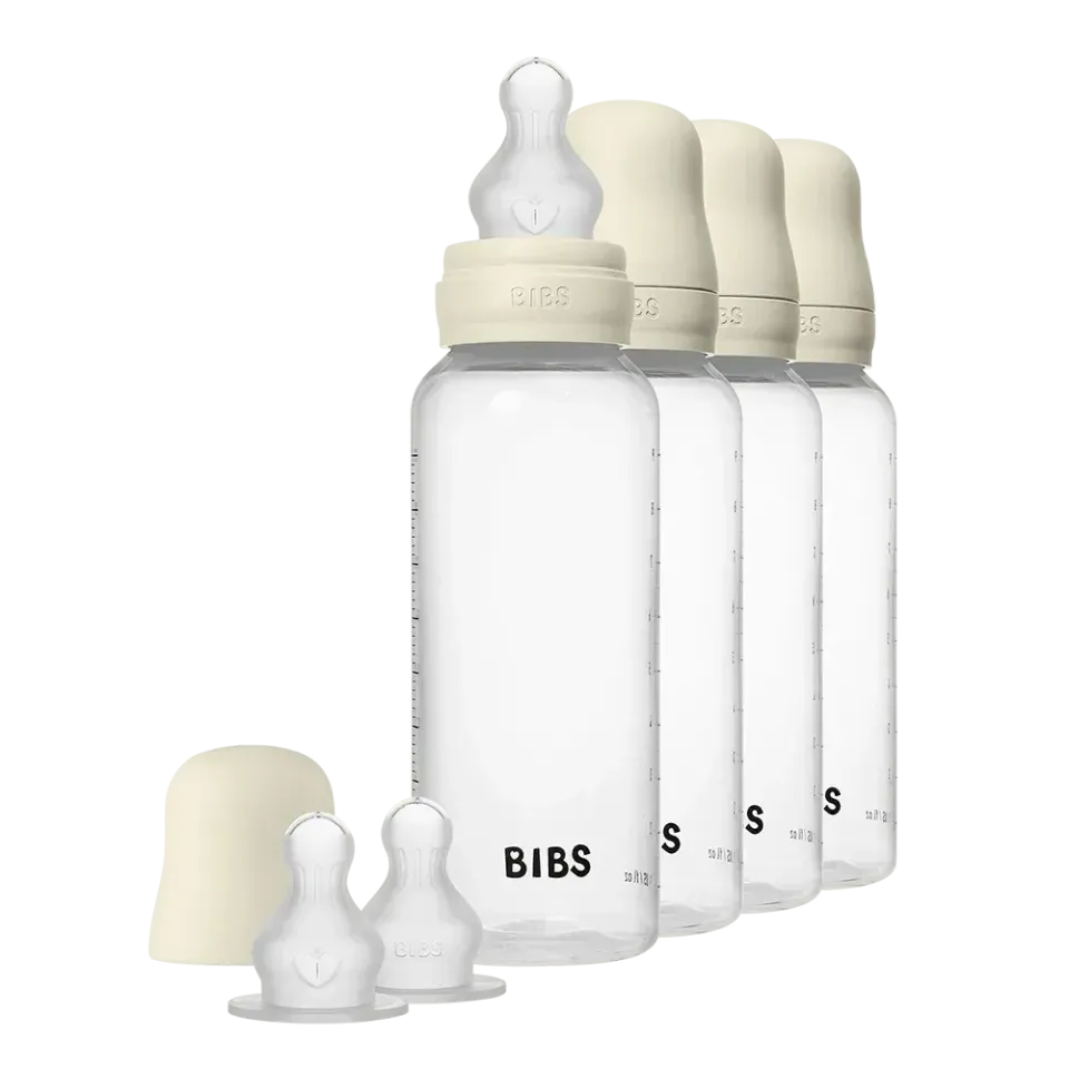 BIBS Babyflasche PP 270 ml 4er-Pack Ivory Silikon