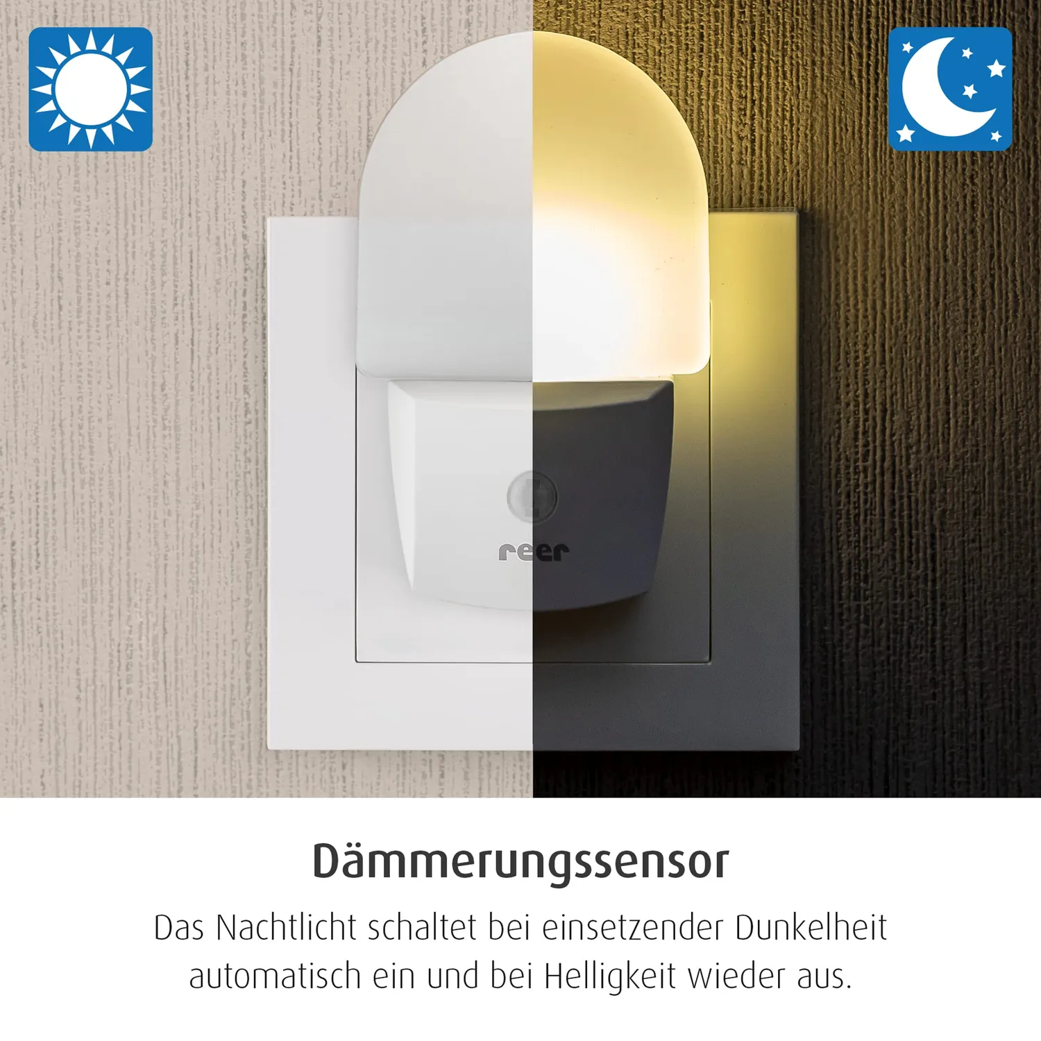 Reer NightGuide Nachtlicht Steckdose warmweiß