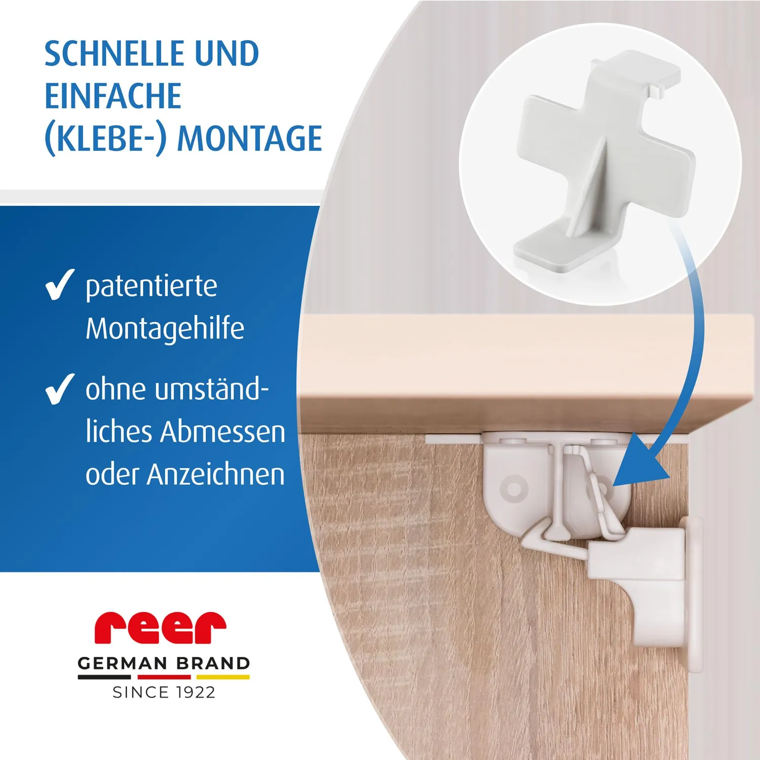 reer Magnetschloss Schranksicherung 4 Stück weiß unsichtbar