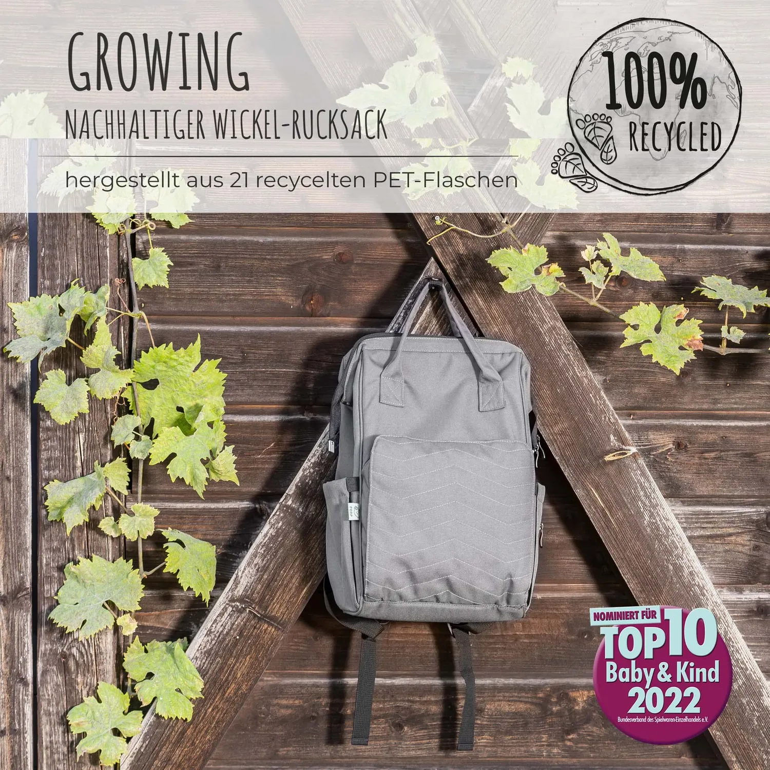 reer Growing Wickelrucksack PET recycelt