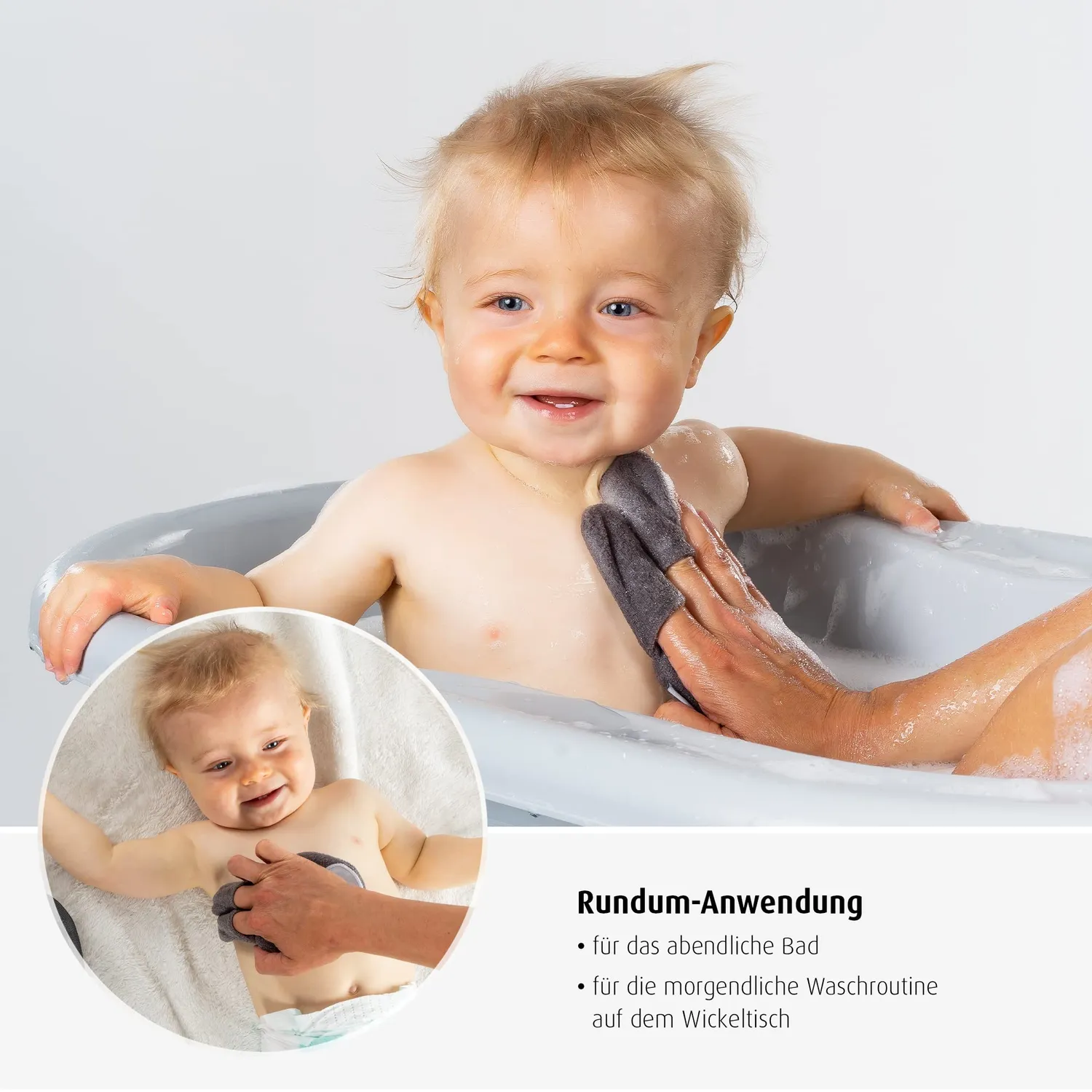 Reer BabyCare Waschpad Waschhandschuh grau Esel