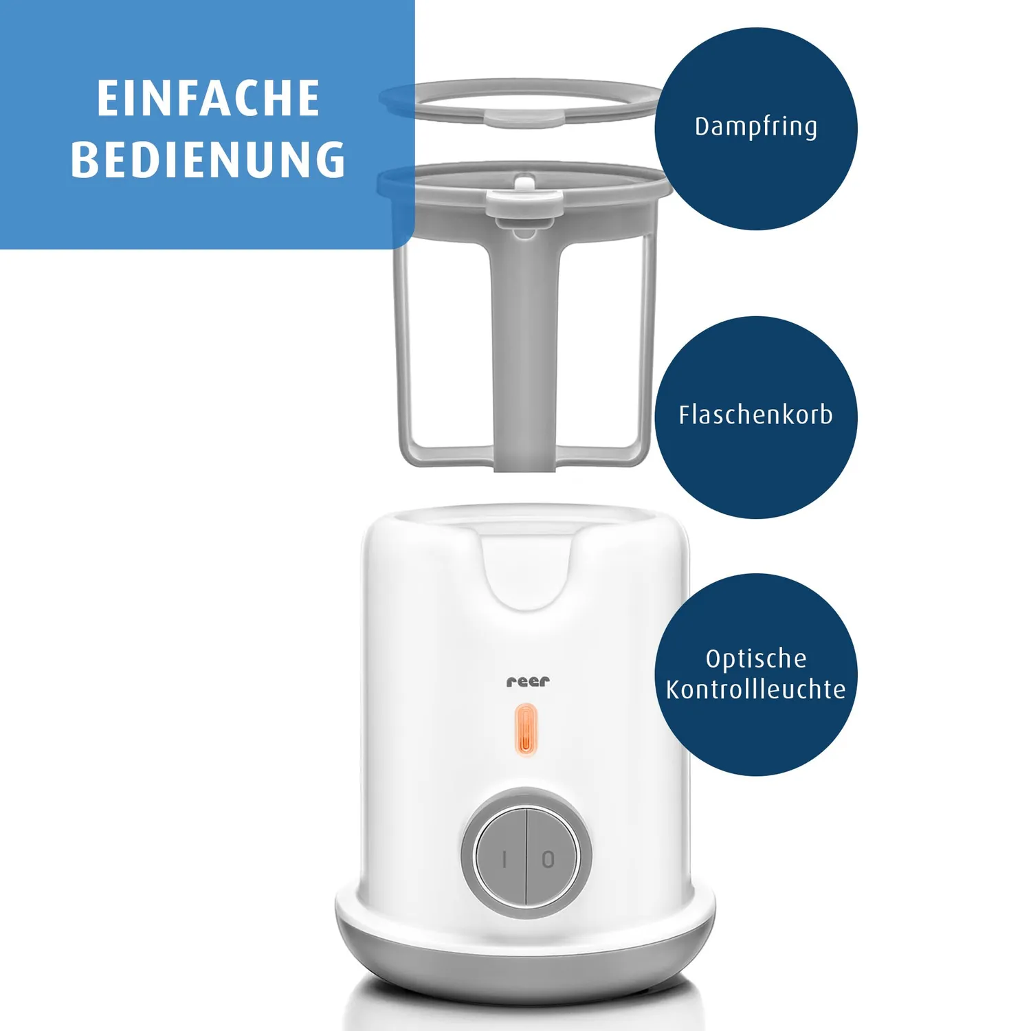 Reer TurboFood Flaschenwärmer Babykostwärmer mit Korb