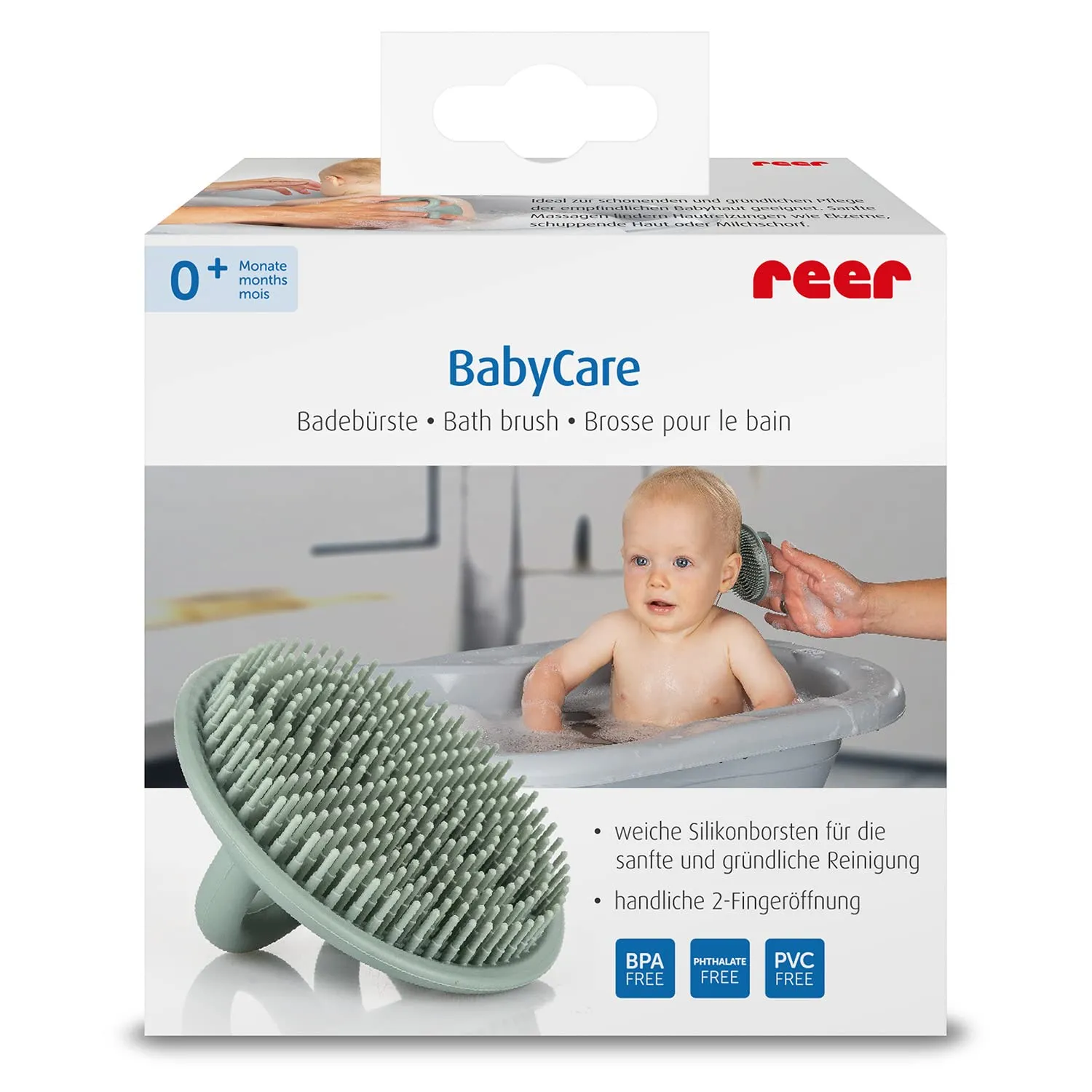 Reer BabyCare Waschpad Waschhandschuh grau Esel