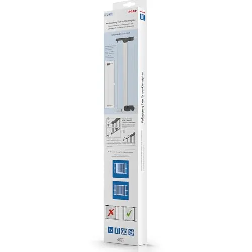 reer 46901 Verlängerung Klemmgitter Treppenschutzgitter 7 cm weiß