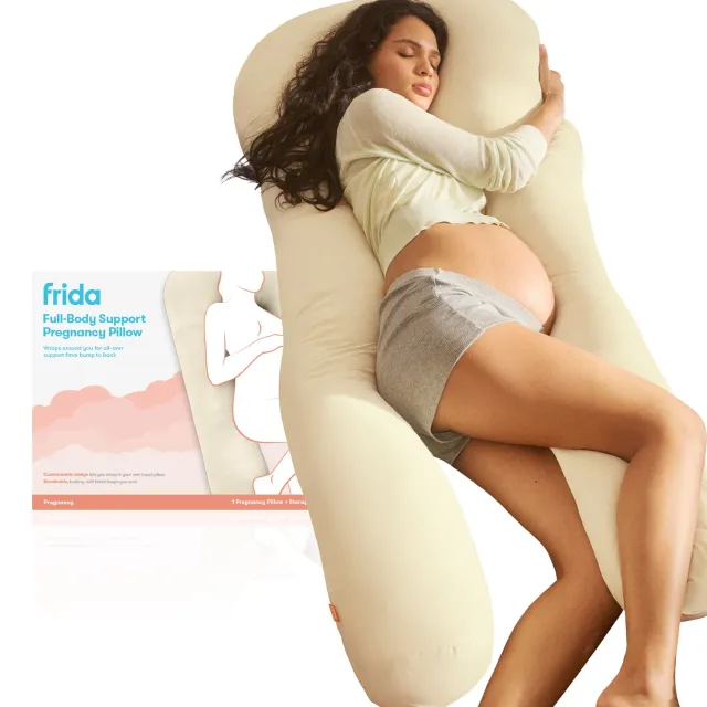 Frida Mom Full Body Support Schwangerschaftskissen U-Form atmungsaktiv