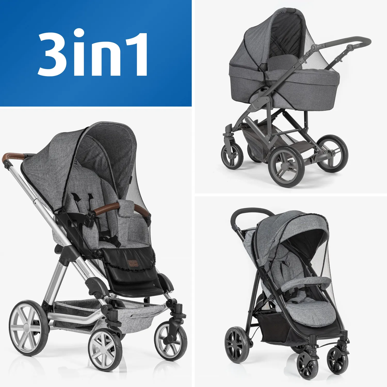 Reer Insektenschutz Kinderwagen 87021 Schwarz XL