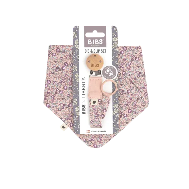 BIBS x Liberty Eloise Lätzchen-Set Blush Bio-Baumwolle