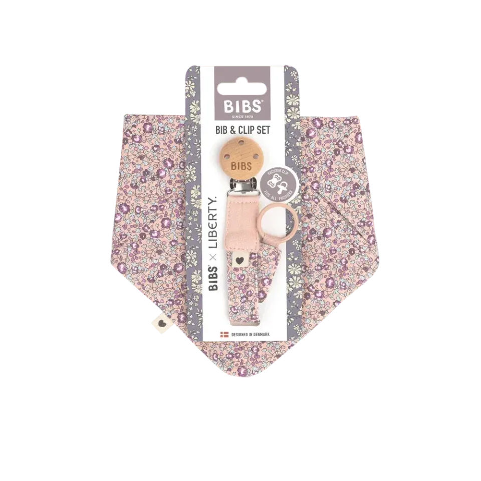 BIBS x Liberty Eloise Lätzchen-Set Blush Bio-Baumwolle