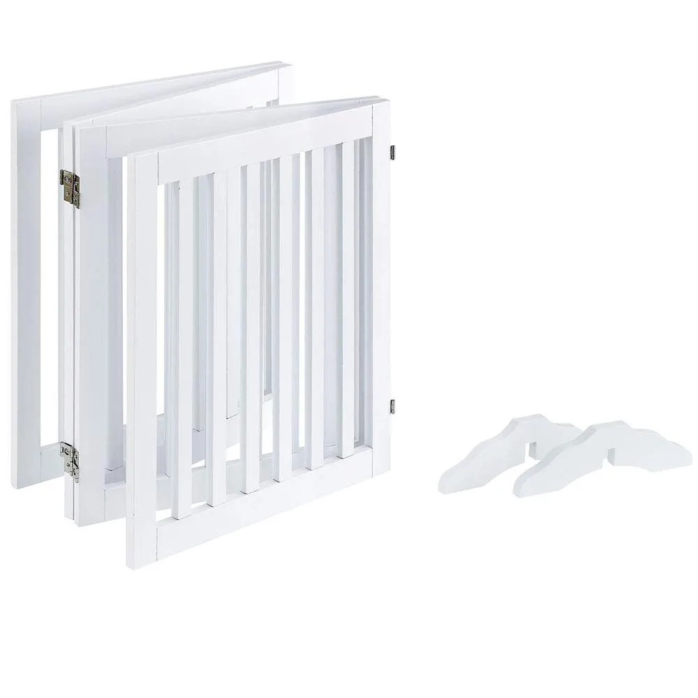 unipaws Absperrgitter Weiß 204 cm 4-teilig 61 cm hoch