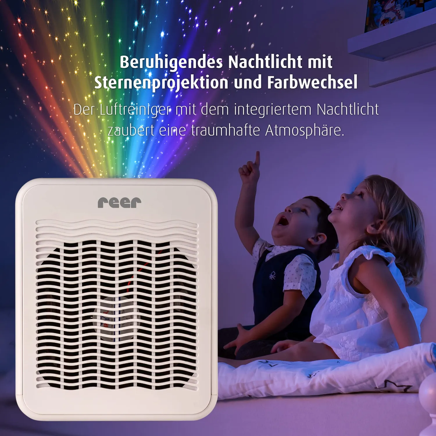 Reer 4in1 Air Purifier Luftreiniger weiß mit Nachtlicht