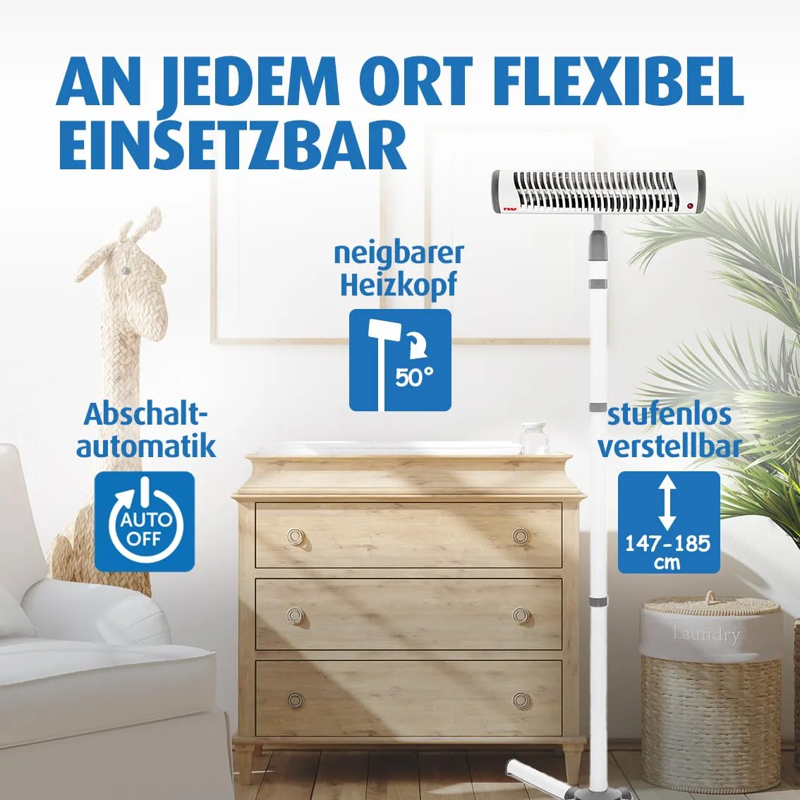 reer EasyHeat Flex Wärmestrahler Wickeltisch Standgerät 500W