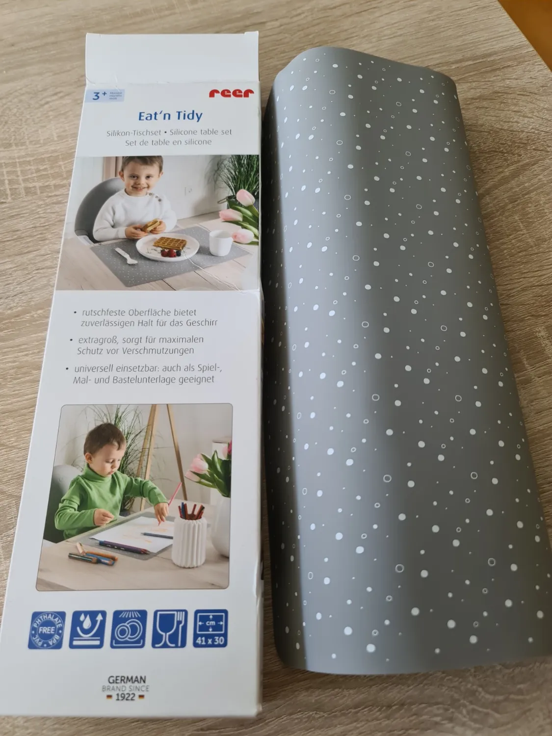 Reer Eat'n Tidy 25021 Tischset Silikon grau rutschfest