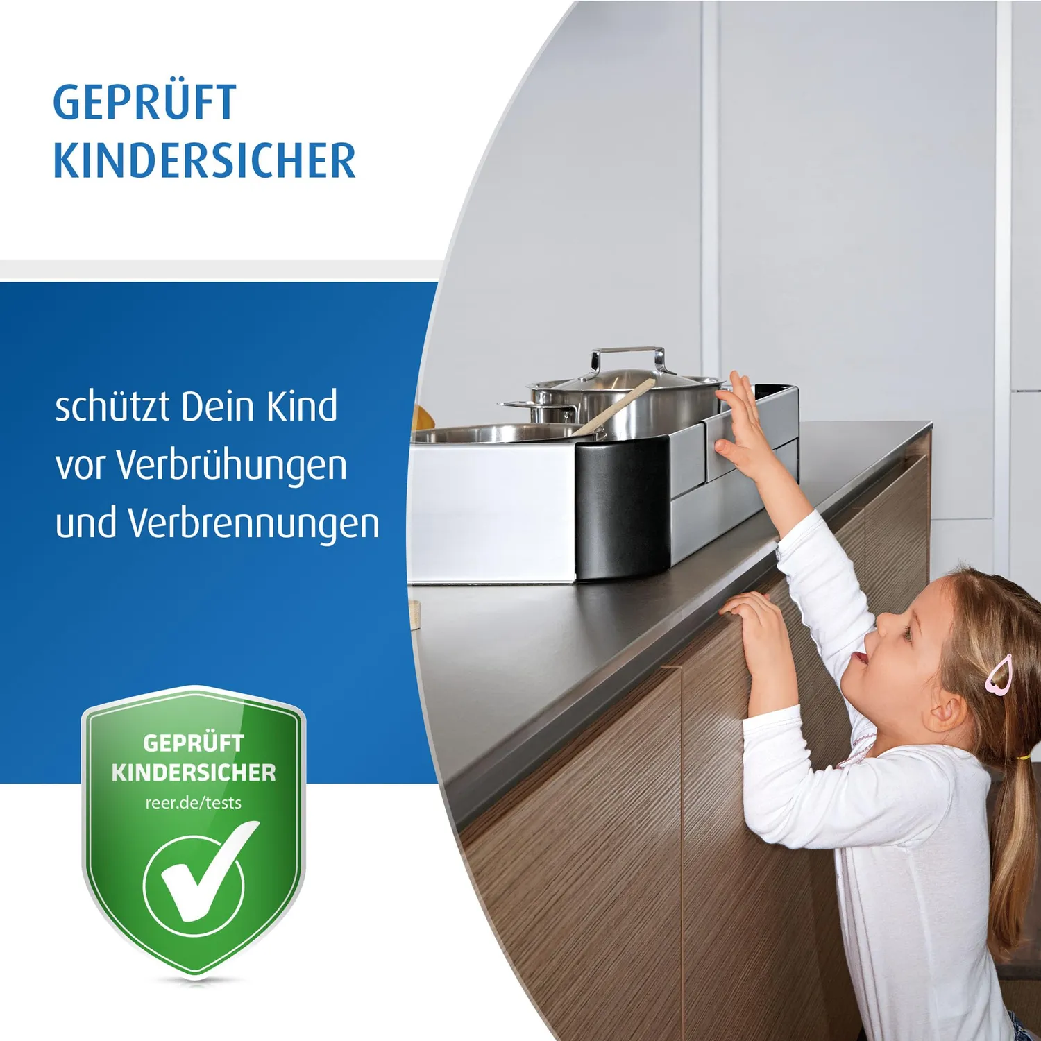 reer Premium XL Herdschutzgitter 57-90 cm ohne Bohren