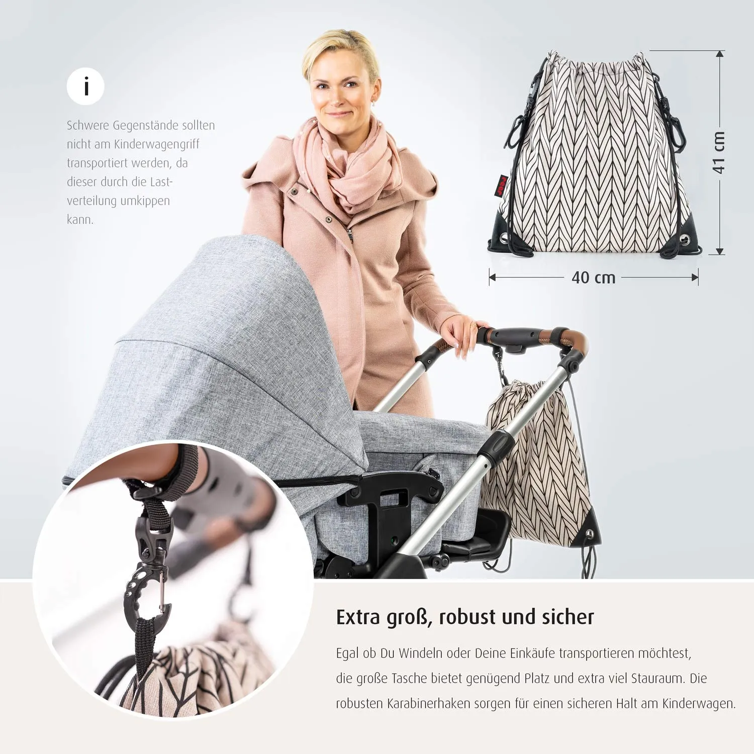 Reer Clip&Go Bag Kinderwagen-Tasche mehrfarbig wasserabweisend