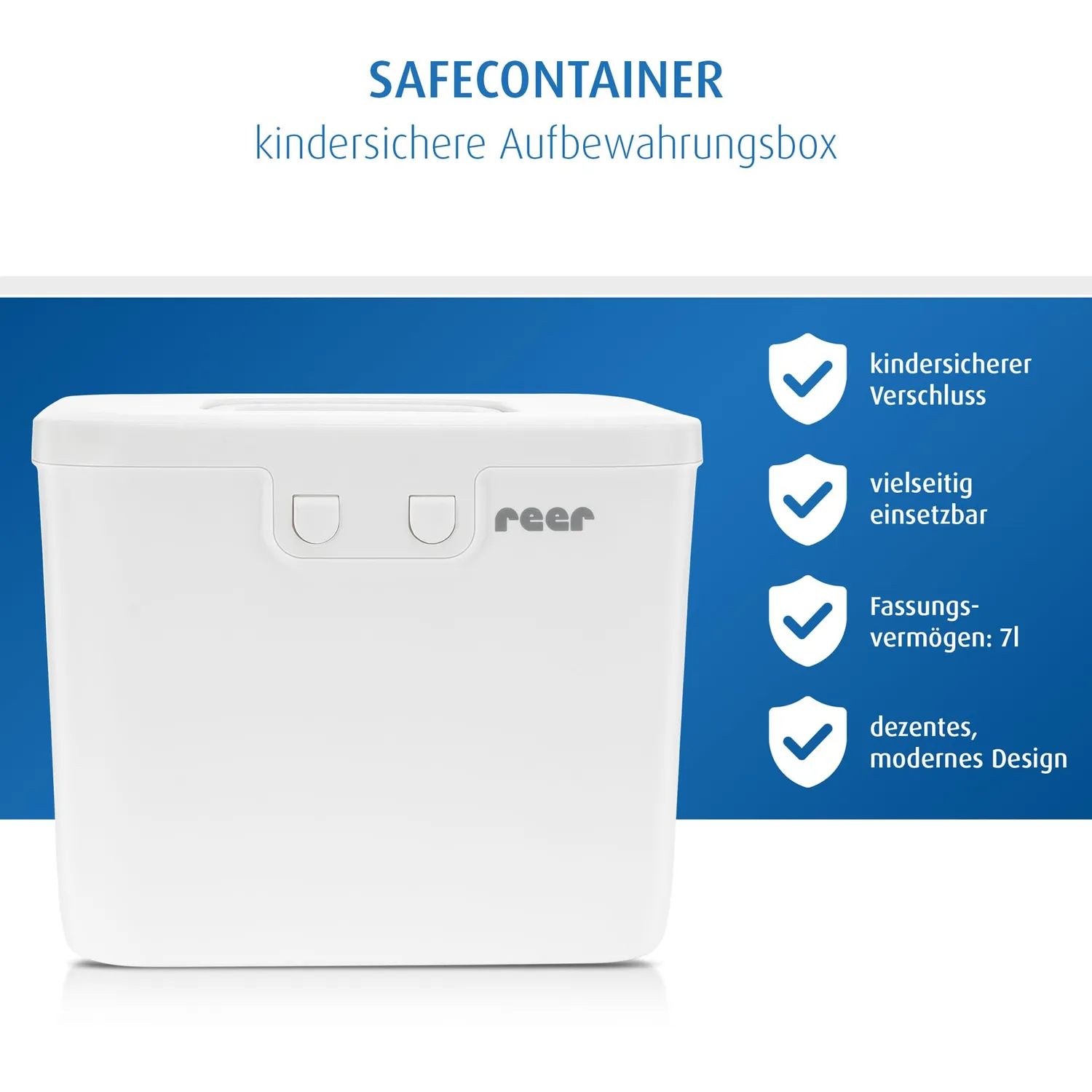 Reer SafeContainer Aufbewahrungsbox kindersicher weiß 23 cm