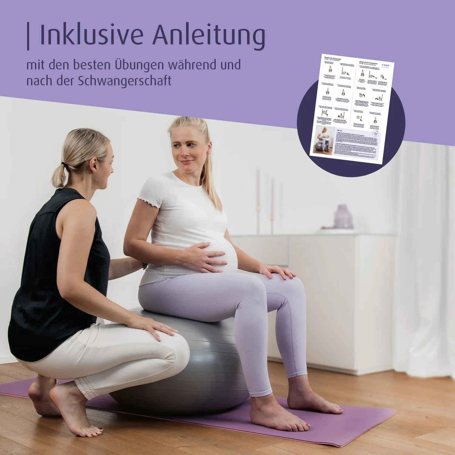 Reer Gymnastikball Schwangerschaft 65cm grau 120kg