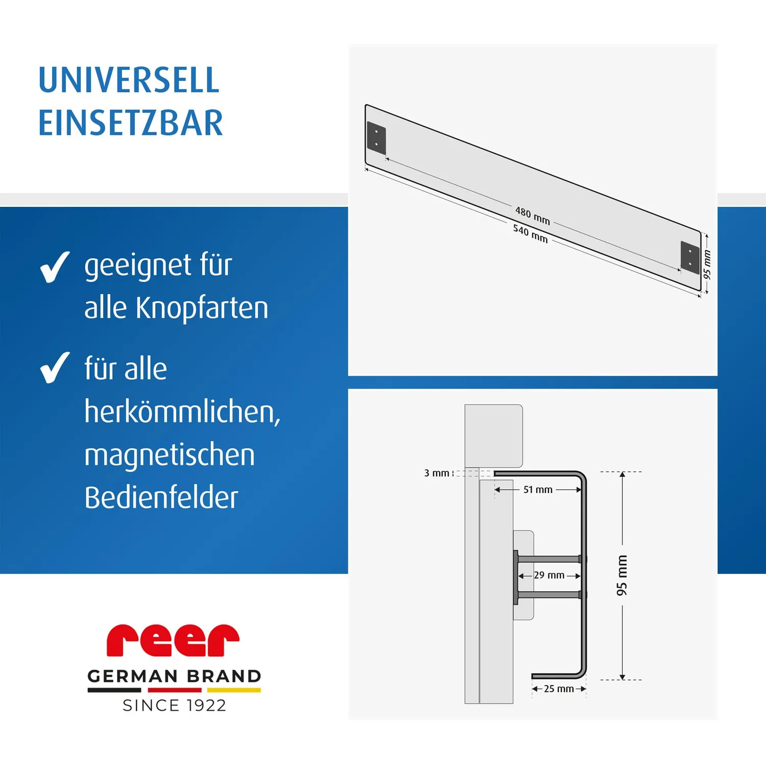 Reer Herdknopf-Abdeckung Schalterabdeckung transparent