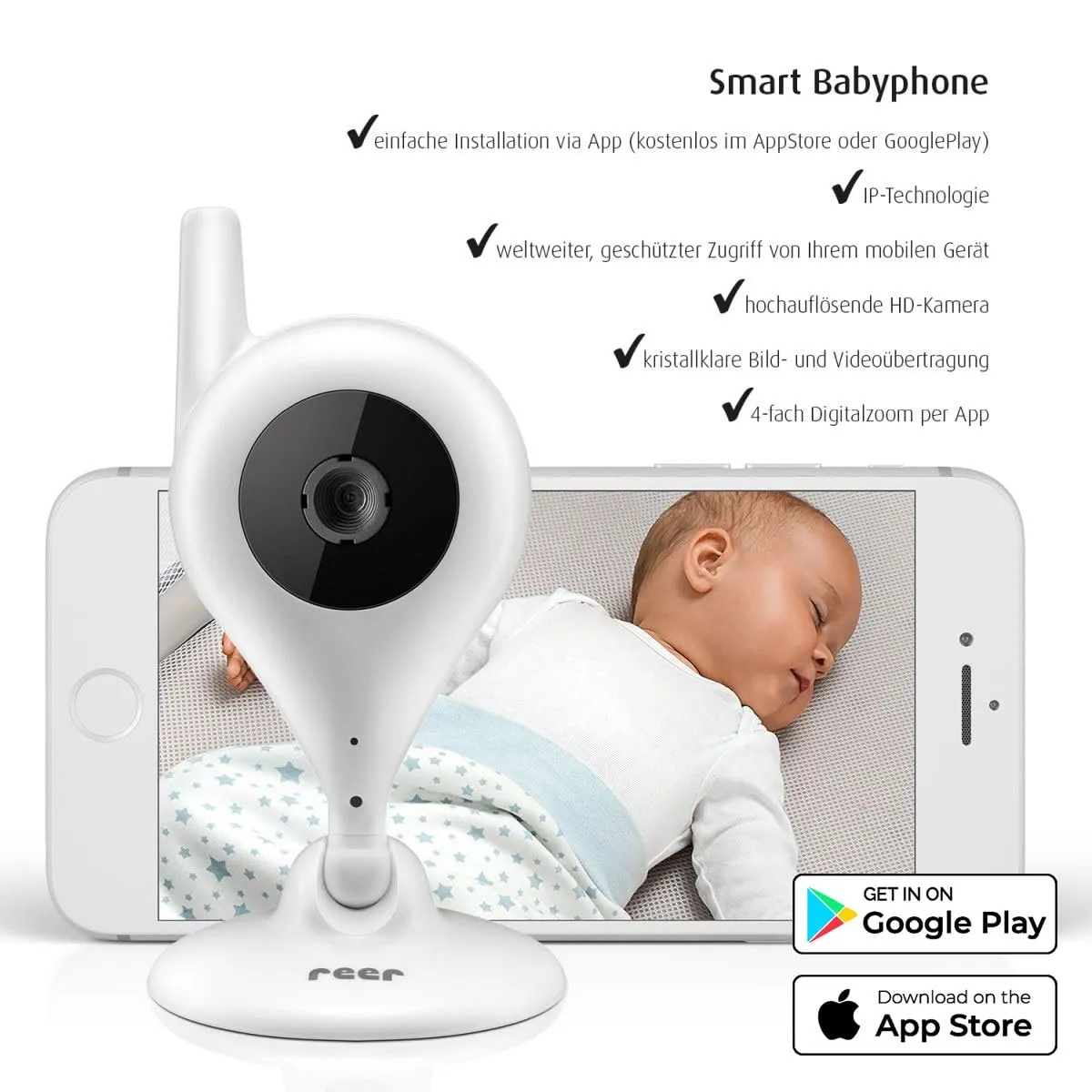 Reer BabyCam Basic Video-Babyphone WLAN HD