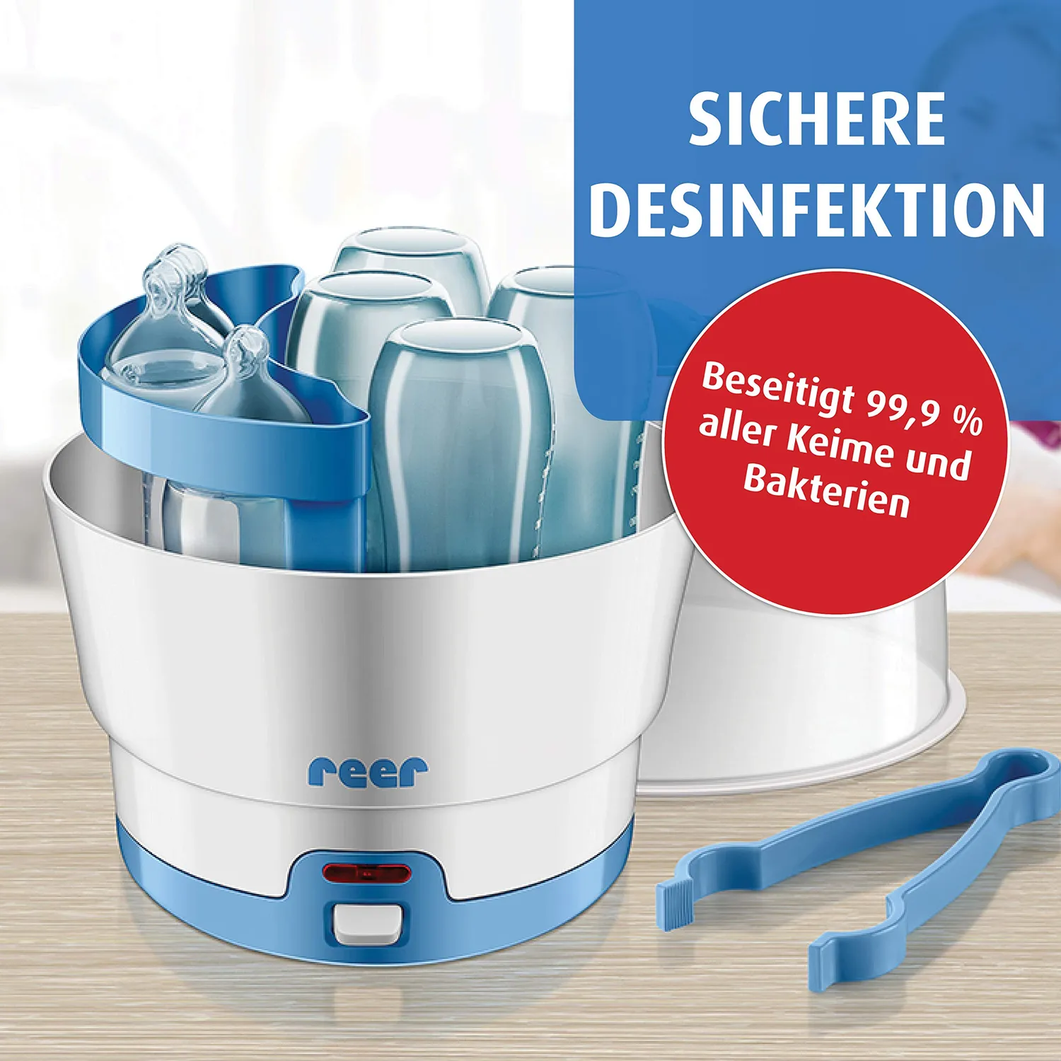 Reer VapoMat Dampfsterilisator 6 Flaschen chemiefrei