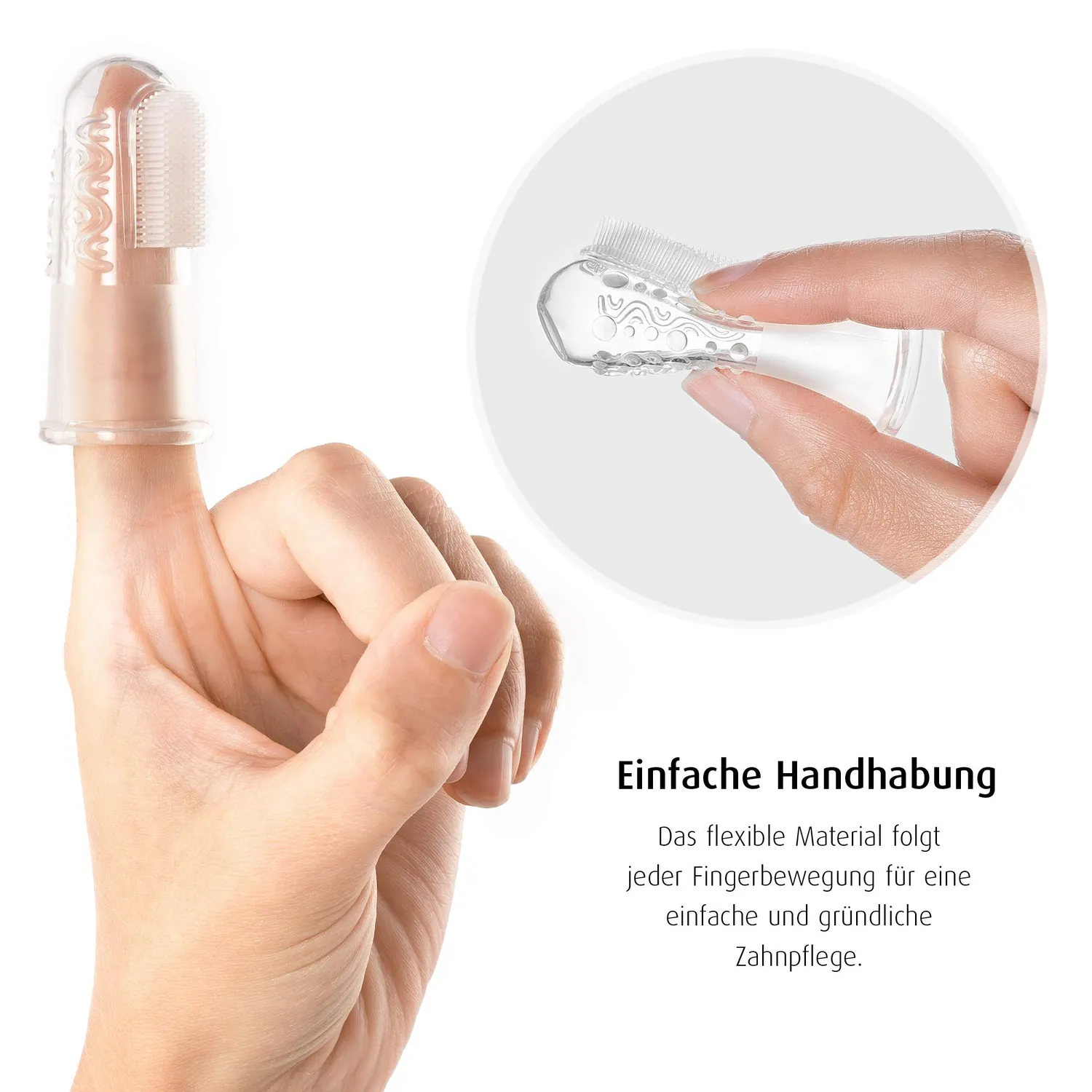 Reer 79249 Finger-Zahnbürste Silikon transparent 2 Stück