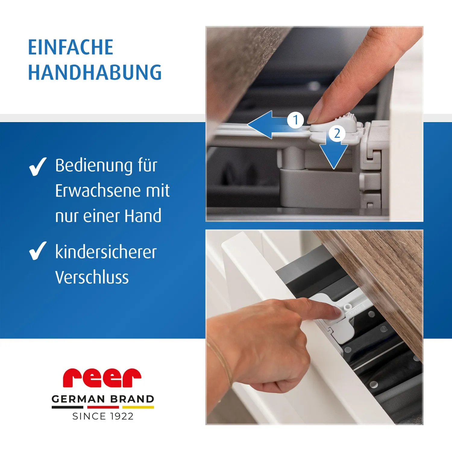 Reer Besteckschubladen-Sicherung Schublade weiß 2 Stück