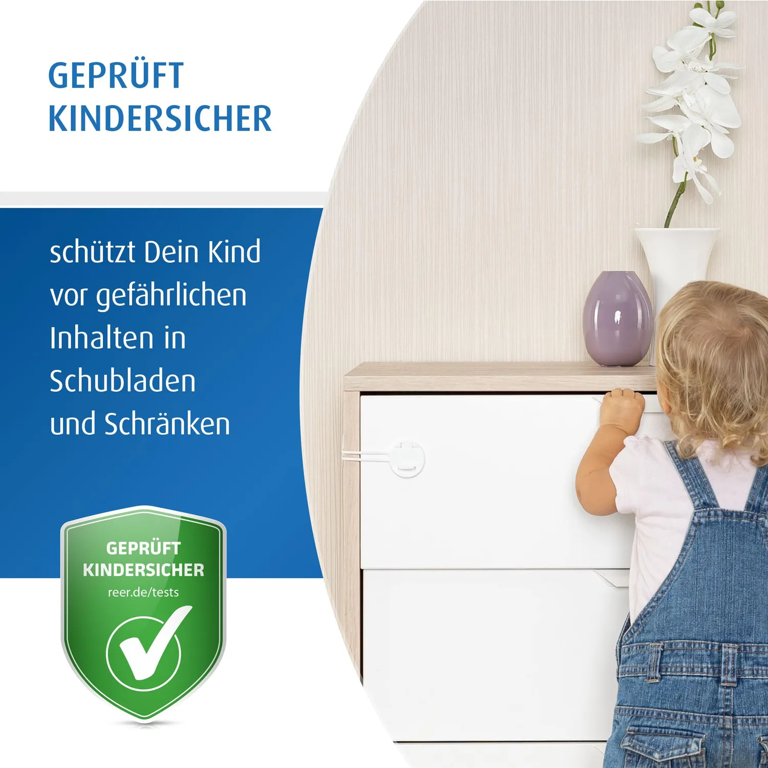 Reer Multi-Sicherung Schranksicherung weiß klebend