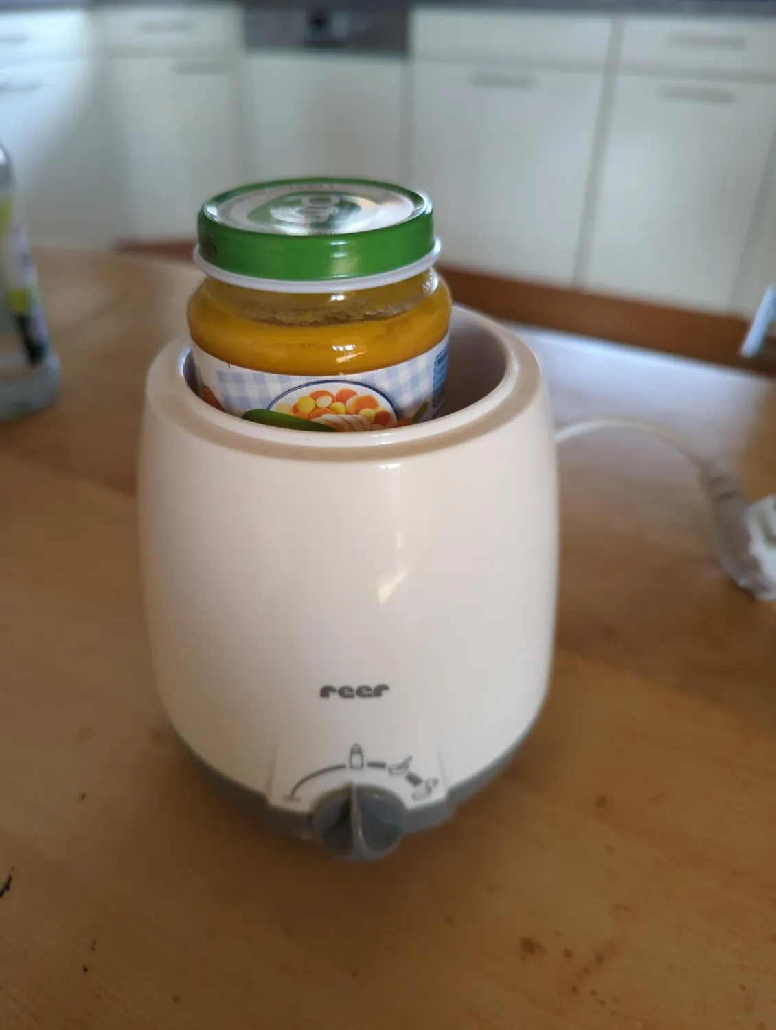 reer Simply Hot Flaschenwärmer Weiß Grau Wasserbad