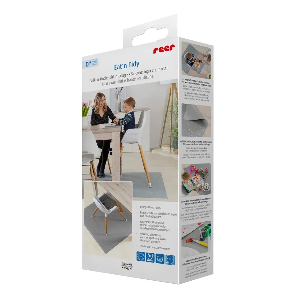 Reer Eat'n Tidy Hochstuhlunterlage grau 107x107 wasserfest