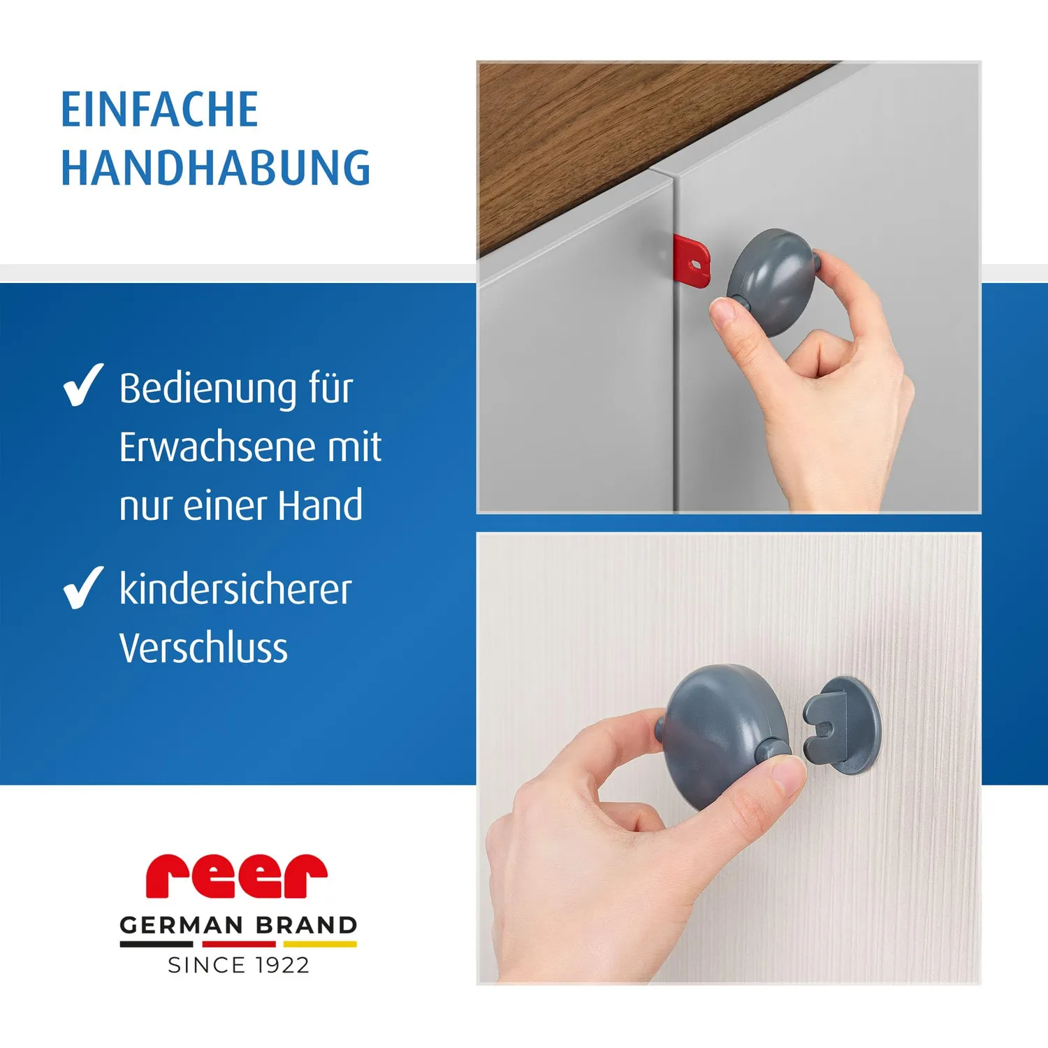 Reer Schrank-Schloss Doppeltüren 71081 Grau 1er