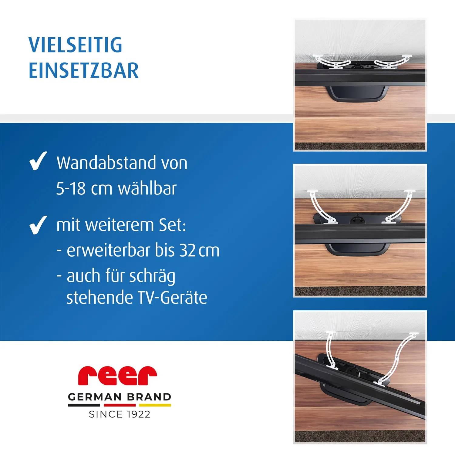 reer TV-Kippsicherung Kippschutz weiß 5-18 cm