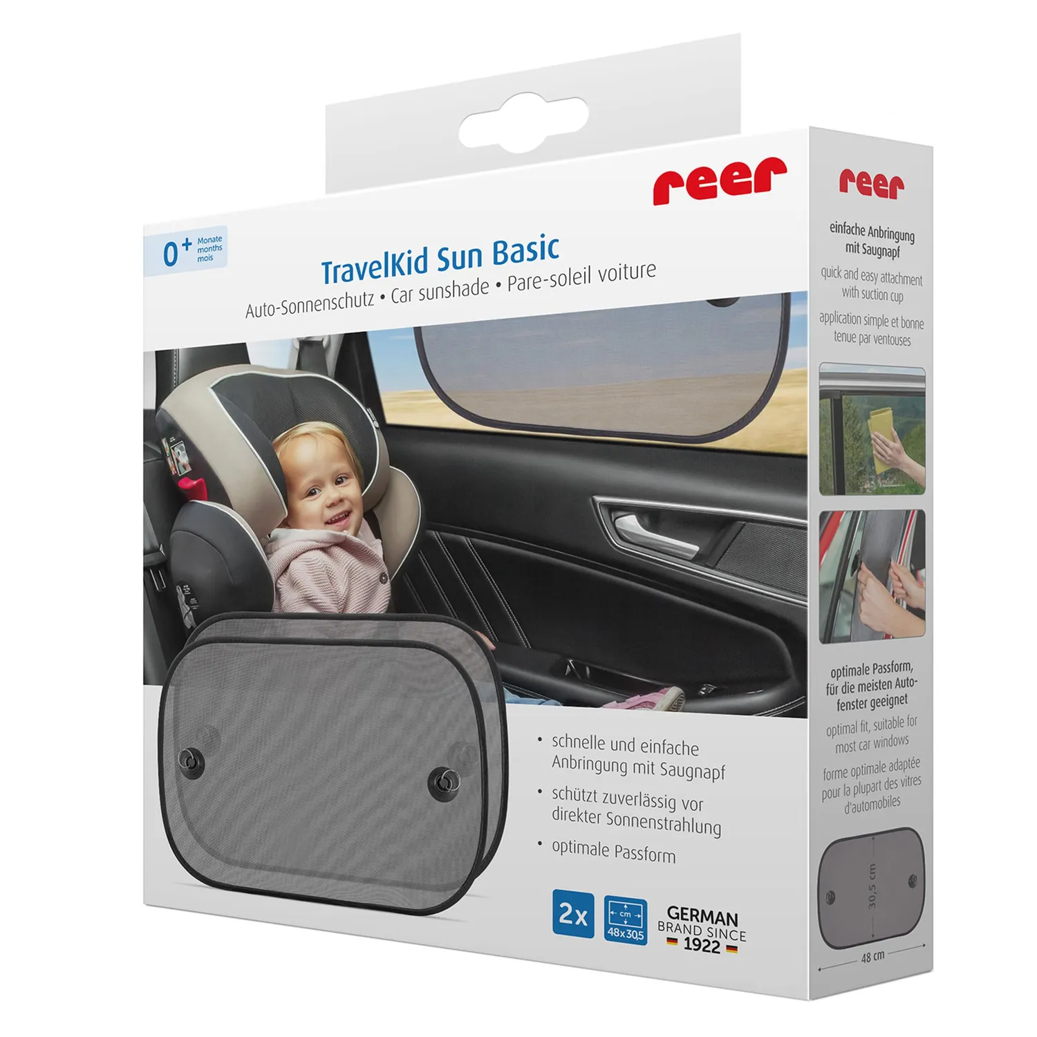 reer Travelkid Sun Basic Auto-Sonnenschutz 2er schwarz