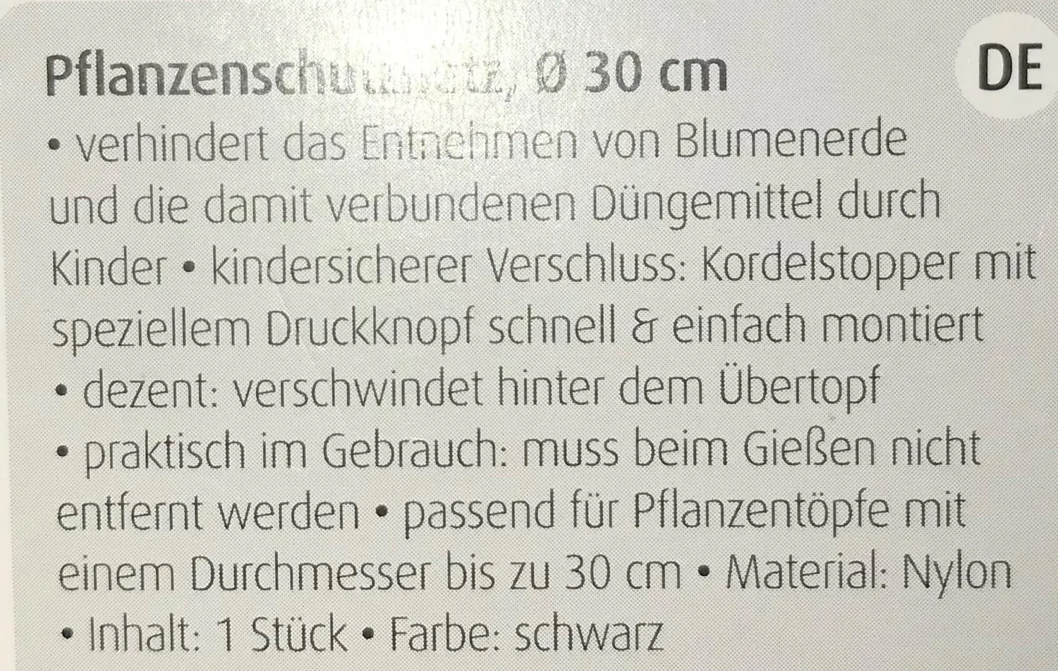 Reer Pflanzenschutz Netz Blumentopfschutz 30 cm einzeln