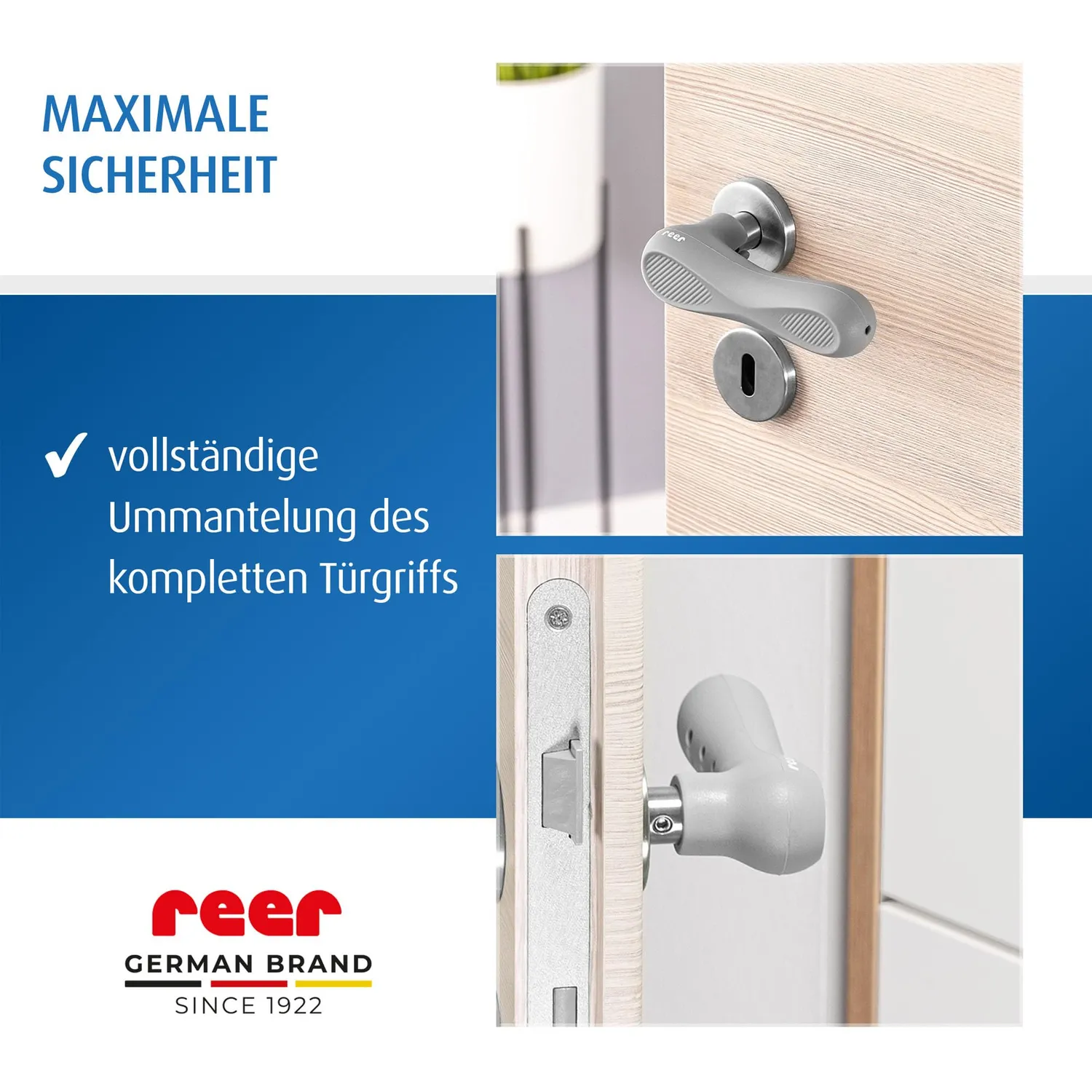 reer HandleGuard Türgriffschutz 4 Stück Silikon Grau