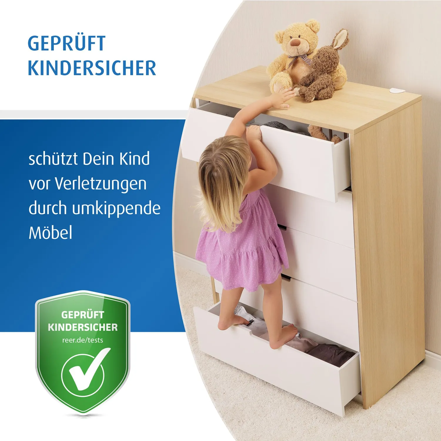 Reer Möbel-Kipp-Sicherung 2 Stück zum Kleben